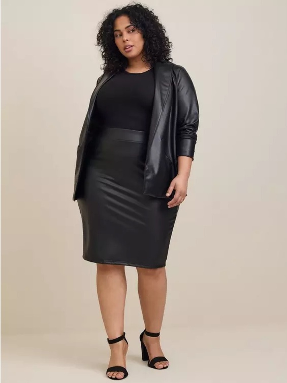 torrid Black Faux Leather High-Waist Pencil Skirt